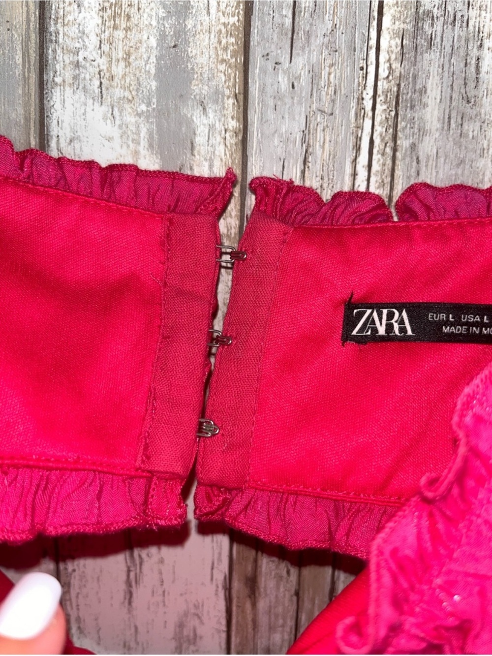 Zara Fuchsia Textured Bustier Crop Top NWT Large Ruched Bralette Party - Picture 5 of 7